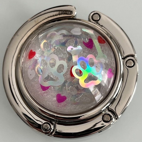 Foldable Bag Hook/Purse Hanger - Dog Mom - Handmade - Fits Most Tables - Picture 3 of 7